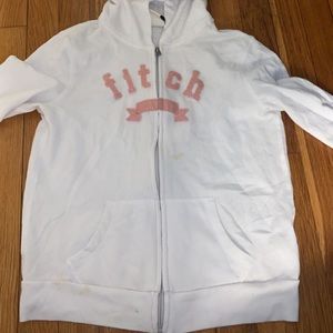 Abercrombie kids light pink and white zip up